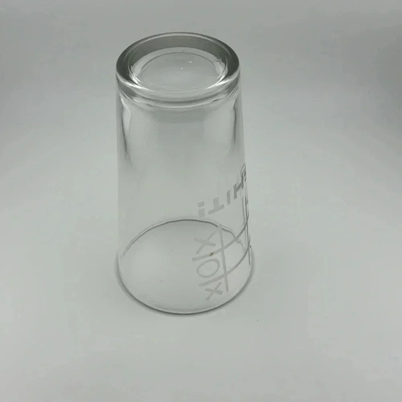 Shit! Clear Glass with white print drinking glass 6” Tall One Cup - Picture 2 of 7